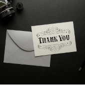 Western geplakt kalligrafisch Ornament Dank u Rubberstempel