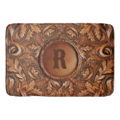 Western Gereed Leather Print Aangepast Initiaal Badmat (Voorkant)