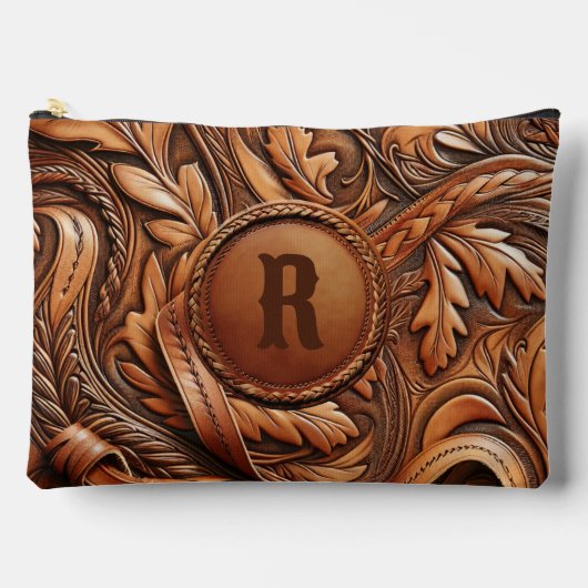 Western Gereed Leather Print Aangepast Initiaal Etui (Voorkant)