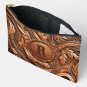 Western Gereed Leather Print Aangepast Initiaal Etui (Open)