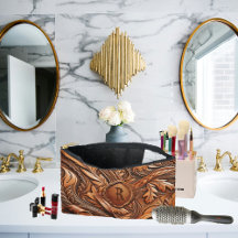 Western Gereed Leather Print Aangepast Initiaal