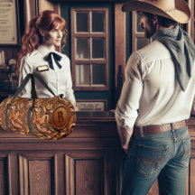 Western Gereed Leather Print Aangepast Initiaal