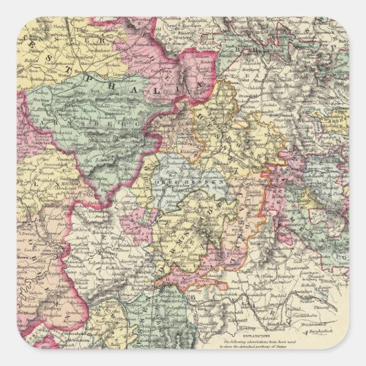 Western Germany II Vierkante Sticker (Voorkant)