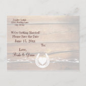 Western gestreepte draad hout Bespaar de Briefkaar Aankondigingskaart (Achterkant)