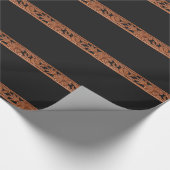 Western getande lederen band afdrukken op zwart cadeaupapier (Hoek)