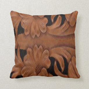 Western getookt leder afdrukken Zie beschrijving Kussen