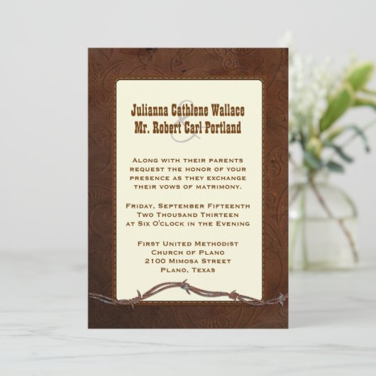 Western getoold leder Aanvragen voor aangepaste br Kaart (Staand voorkant)