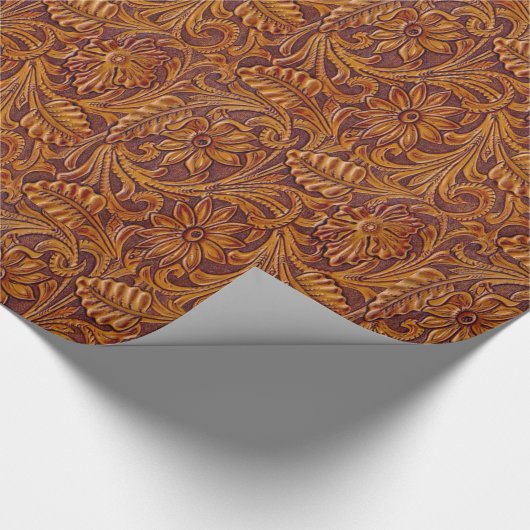 Western getoold leder afdrukken cadeaupapier (Hoek)