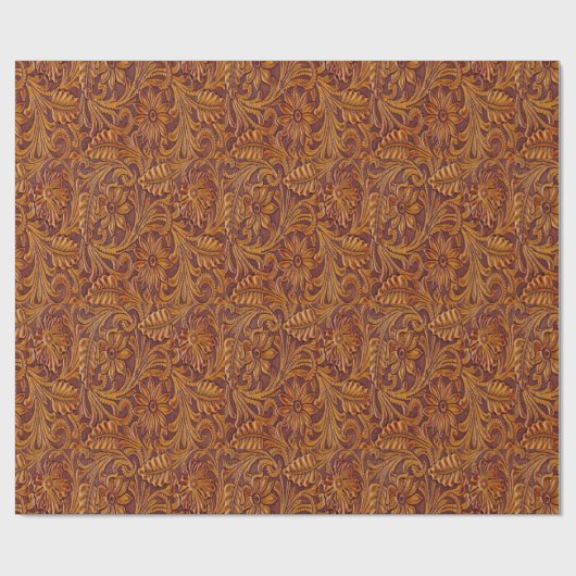 Western getoold leder afdrukken cadeaupapier (Vlak)