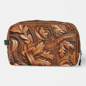 Western getoold leder afdrukken toilettasje (Voorkant)