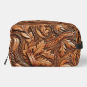 Western getoold leder afdrukken toilettasje (Achterkant)