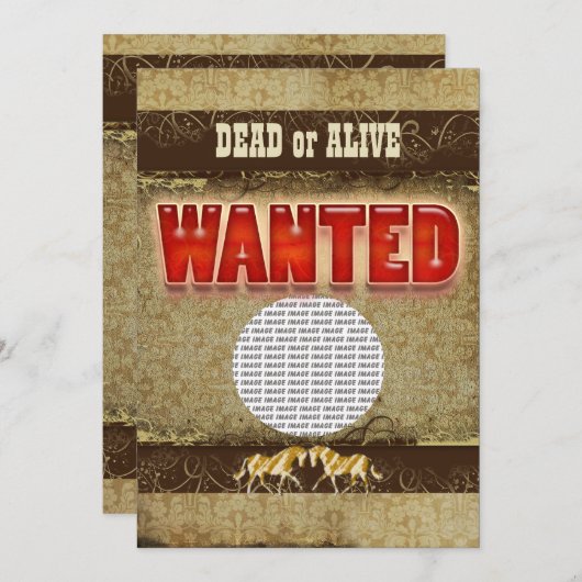 Western gewild ranch PHOTO invoegen Kaart (Voorkant / Achterkant)