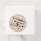 Western Gewoon Getrouwd Hout Cowboy Boots Land Bedankjes Labels (In situ)