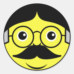 Western gezicht ronde sticker