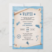 Western Gezocht Blauwe Jongen Verjaardag Kaart (Voorkant)