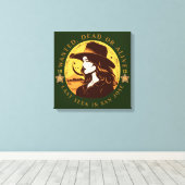 Western Gezocht Cowgirl Canvas Afdruk (Insitu (Houten vloer))