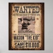 Western Gezocht Outlaw Welkom Verjaardag Poster (Voorkant)