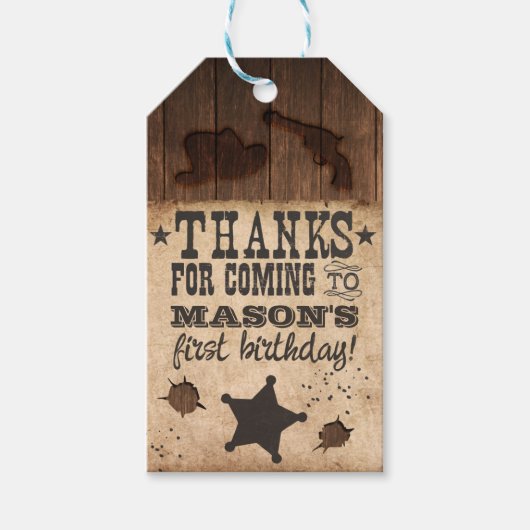 Western Gezocht Verjaardag Dank u Labels Cadeaulabel (Voorkant)
