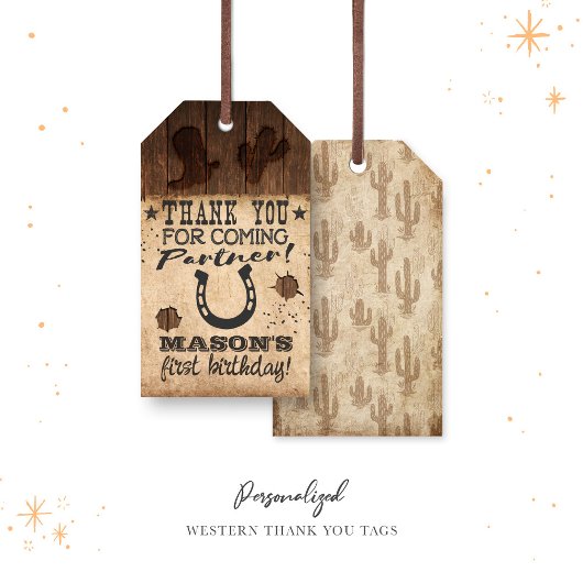Western Gezocht Verjaardag Dank u Labels Cadeaulabel