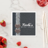 Western Glam Zwarte Leer & Diamanten Bling Feest Servetten (Insitu)