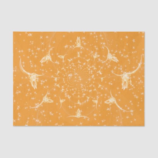 Western Glitter Koe Skull Abstract Tissuepapier (Voorkant)