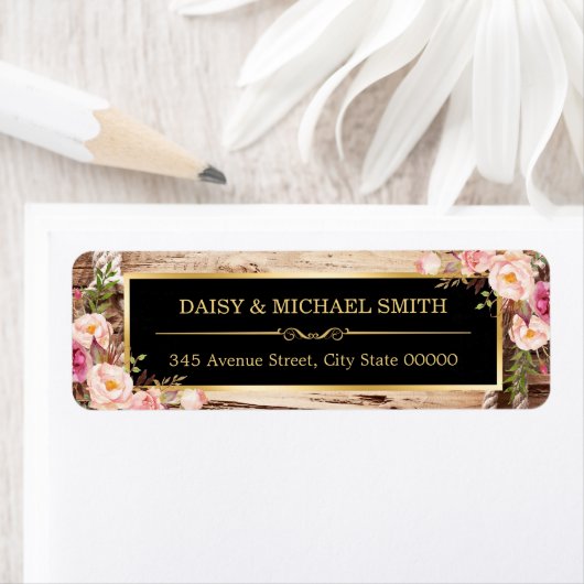 Western  goud - hout Rustisch land Etiket (Insitu)