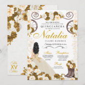Western Goud & Ivoor Prinses Cowgirl Quinceanera Kaart (Voorkant / Achterkant)