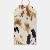 Western Goud Zwart Wit Cream Koeienhuid Cadeaulabel (Achterkant)