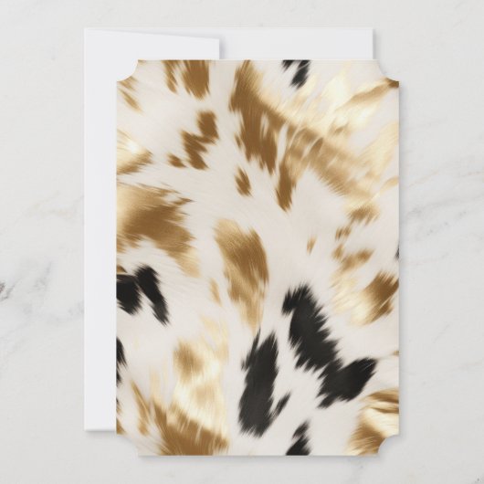 Western Goud Zwart Wit Cream Koeienhuid Kaart (Achterkant)