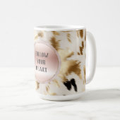 Western Goud Zwart Wit Cream Koeienhuid Koffiemok (Voorkant rechts)