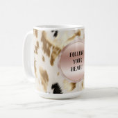 Western Goud Zwart Wit Cream Koeienhuid Koffiemok (Voorkant links)