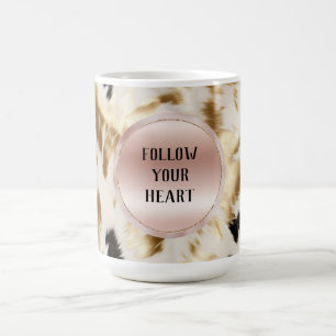 Western Goud Zwart Wit Cream Koeienhuid Koffiemok