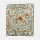 Western gouden paardenriemgesp keramisch ornament (Links)