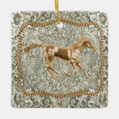 Western gouden paardenriemgesp keramisch ornament (Voorkant)