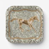 Western gouden paardenriemgesp papieren bordje (Voorkant)