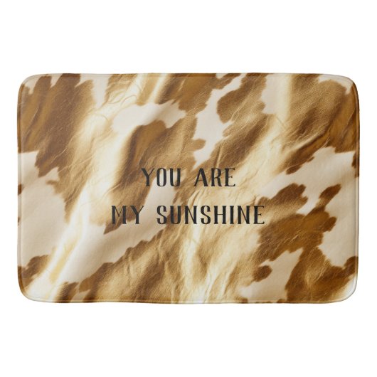 Western gouden witte crème Koeienhuid Badmat (Voorkant)
