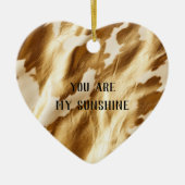 Western gouden witte crème Koeienhuid Keramisch Ornament (Voorkant)