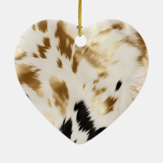 Western gouden witte crème Koeienhuid Keramisch Ornament (Achterkant)