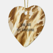 Western gouden witte crème Koeienhuid Keramisch Ornament (Links)