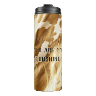 Western gouden witte crème Koeienhuid Thermosbeker