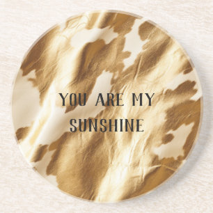 Western gouden witte crème Koeienhuid Zandsteen Onderzetter