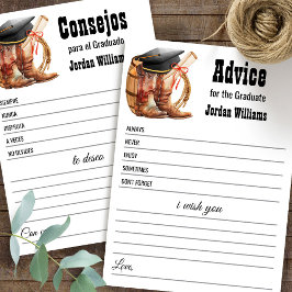 Western Graduation Advice English Spanish card Kaart