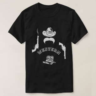 Western grappig, uniek, aanpasbaar, zwart t-shirt