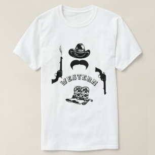 Western grappig, uniek, elegant, aanpasbaar t-shirt