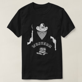 Western grappig, uniek, zwart, aanpasbaar t-shirt