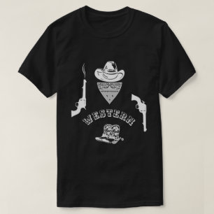 Western grappig, uniek, zwart, aanpasbaar t-shirt