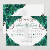Western Green Charro Quinceañera Save The Date Kaart (Voorkant / Achterkant)
