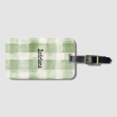 Western Green Cream Plaid Stripes Country   Bagagelabel (Voorkant (horizontaal))