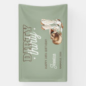 Western Green Dirty Thirty 30th Birthday Party Spandoek (Verticaal)