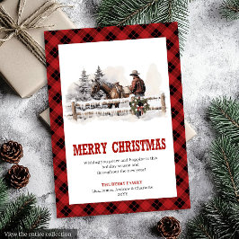 Western greeting card red black festive look feestdagenkaart